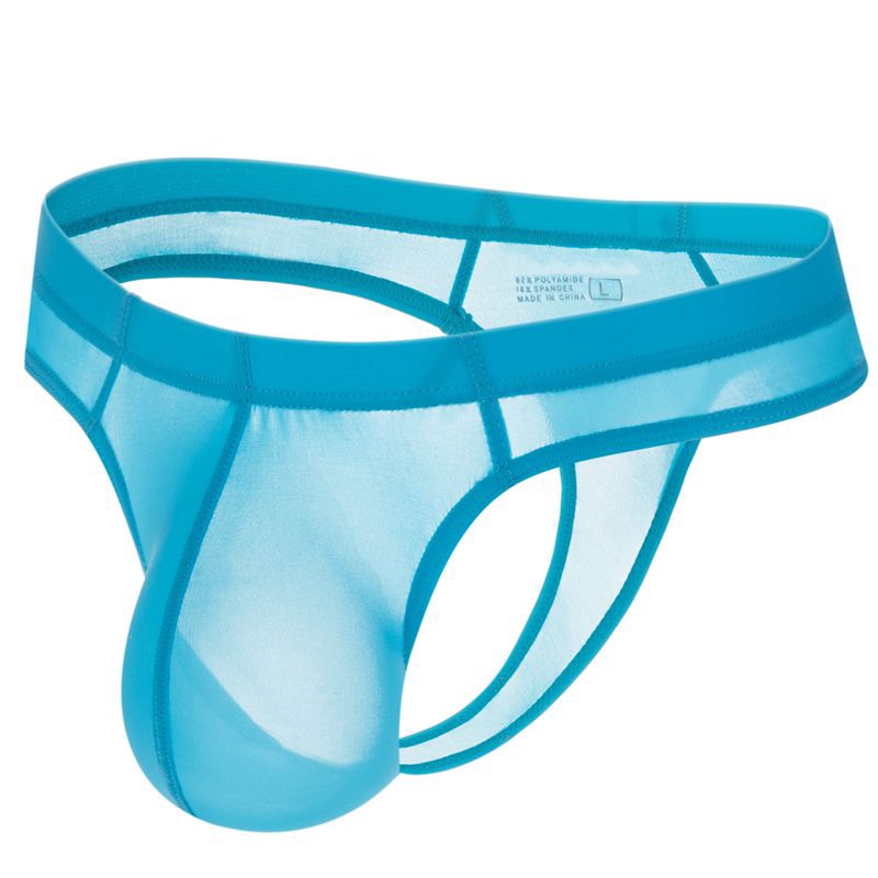 galleryman.com - Men's Translucent Ultra Thin Thong Underwear Light Blue
