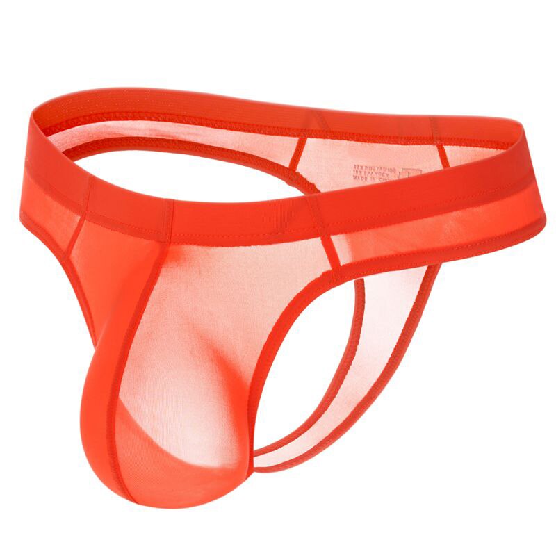 galleryman.com - Men's Translucent Ultra Thin Thong Underwear Orange