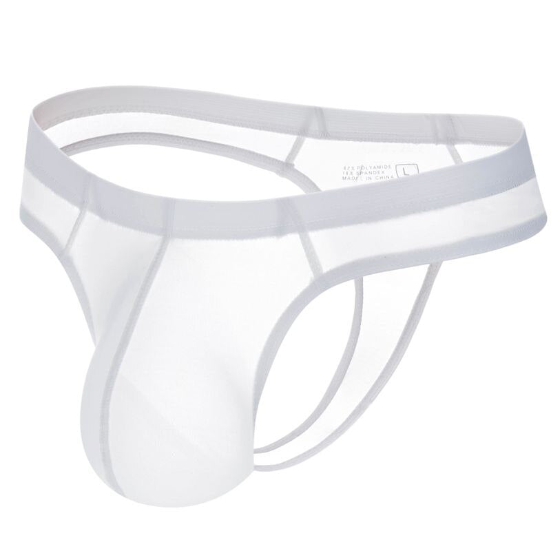 galleryman.com - Men's Translucent Ultra Thin Thong Underwear White
