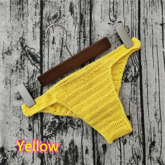 galleryman.com - Sexy Men Briefs Hand Crochet Knitting Underwear Yellow