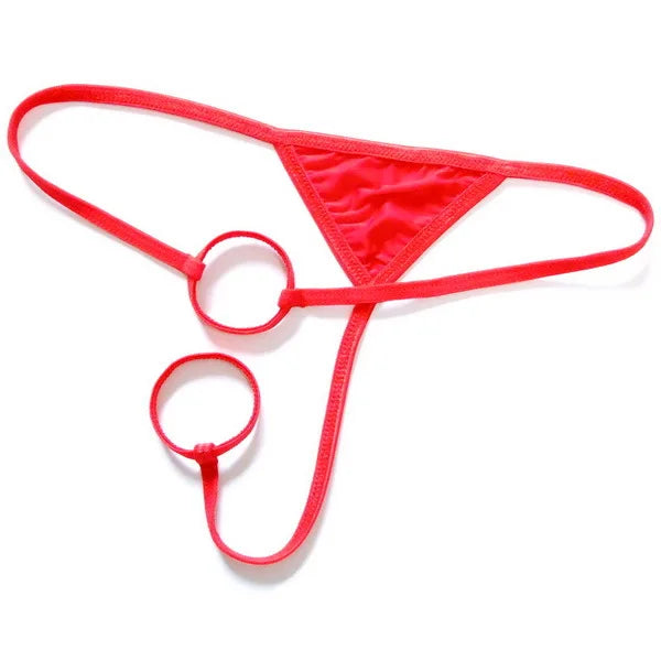galleryman.com - Thong G-String Rings Support Underwear for Male Member Red