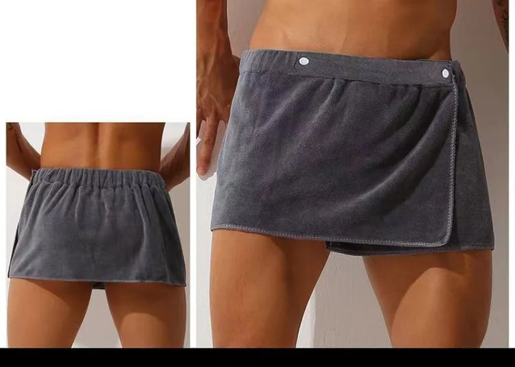 Men’s Adjustable Wrap Towel – Bath & Beach in Gray by Gallery Man