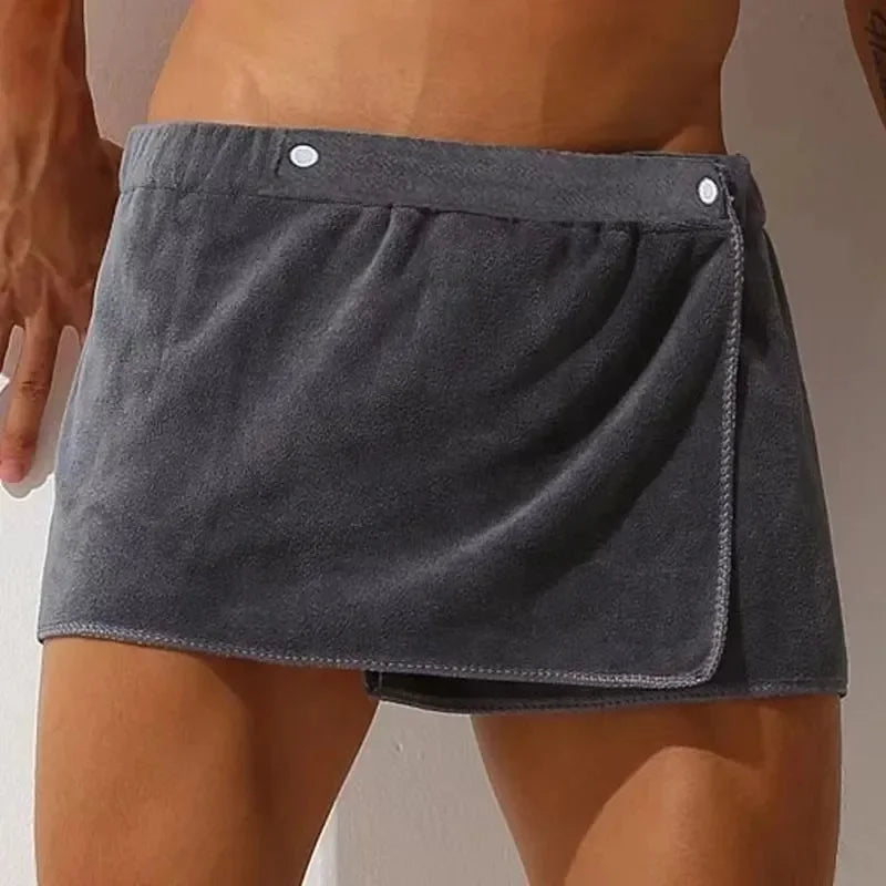Men’s Adjustable Wrap Towel – Bath & Beach in Gray by Gallery Man