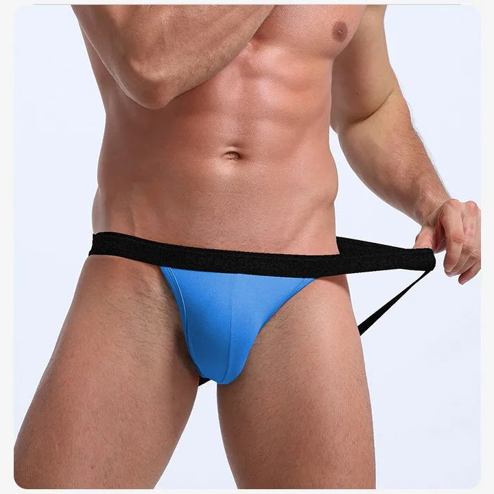 Men's Classic Elastic Jockstrap in Blue by Gallery Man