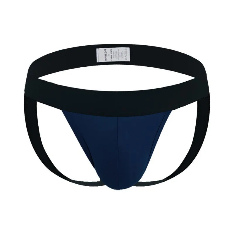 Men's Classic Elastic Jockstrap in Navy Blue by Gallery Man