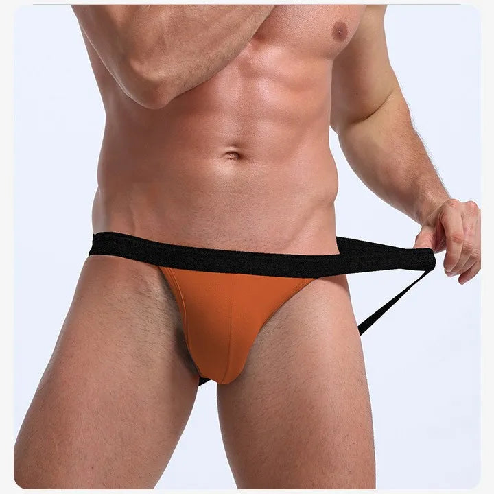 Men's Classic Elastic Jockstrap in Orange by Gallery Man