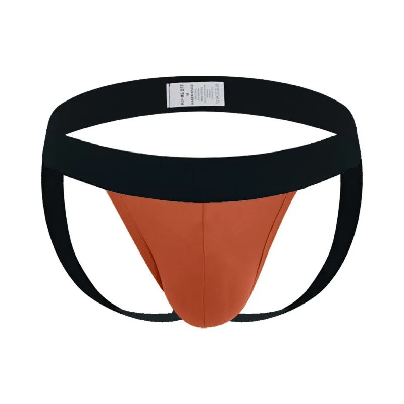 Men's Classic Elastic Jockstrap in Orange by Gallery Man