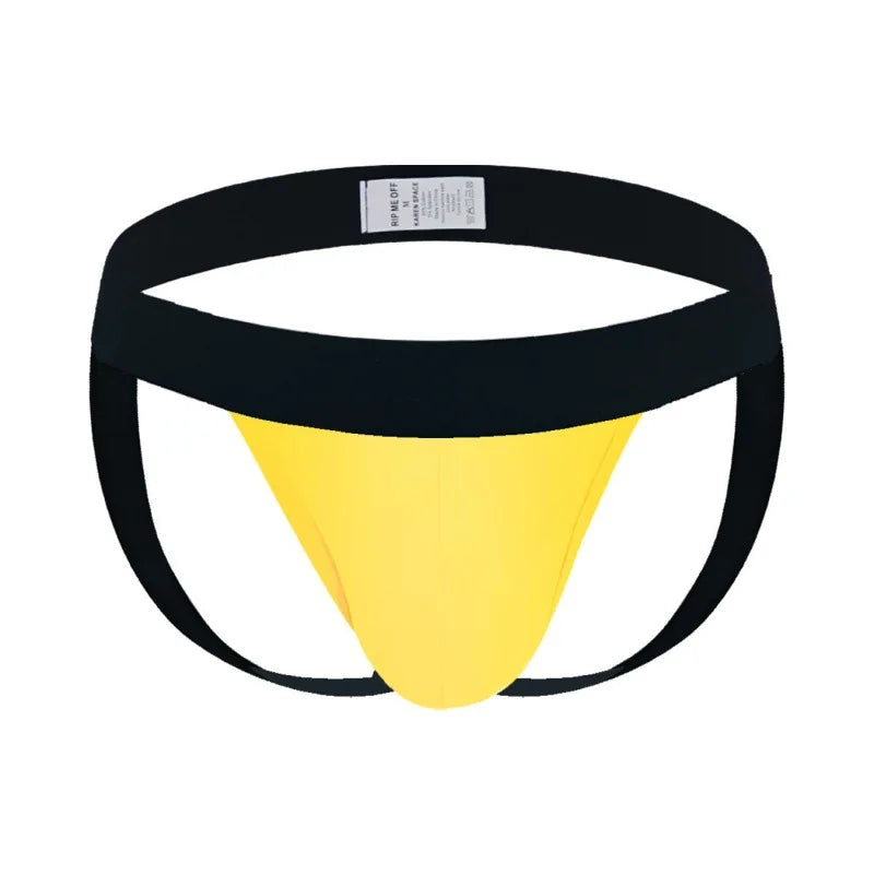 Men's Classic Elastic Jockstrap in Yellow by Gallery Man