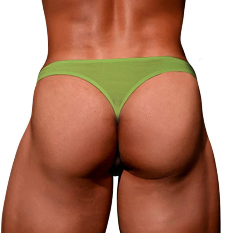 Men's Comfortable Thong Underwear in Green by Gallery Man