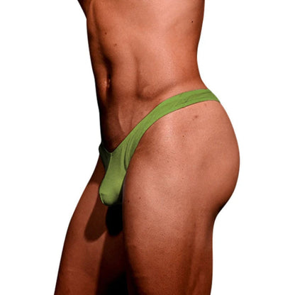 Men's Comfortable Thong Underwear in Green by Gallery Man