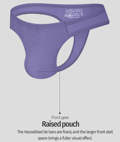 Men's Comfortable Thong Underwear in Purple by Gallery Man