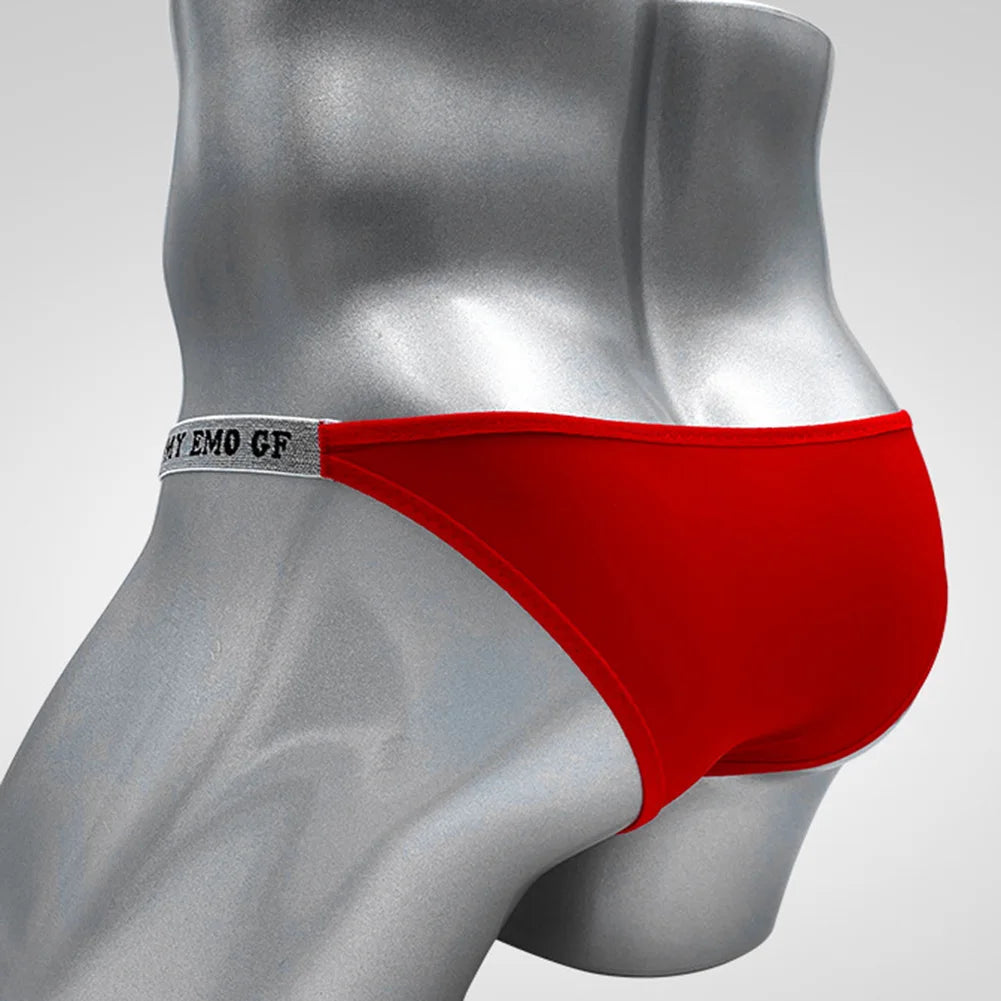 Men's Elastic Emo GF Briefs Thong Style with Raised Pouch in Red by Gallery Man