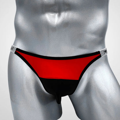 Men's Elastic Emo GF Briefs Thong Style with Raised Pouch in Red by Gallery Man