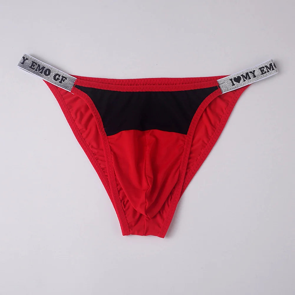 Men's Elastic Emo GF Briefs Thong Style with Raised Pouch in Red by Gallery Man