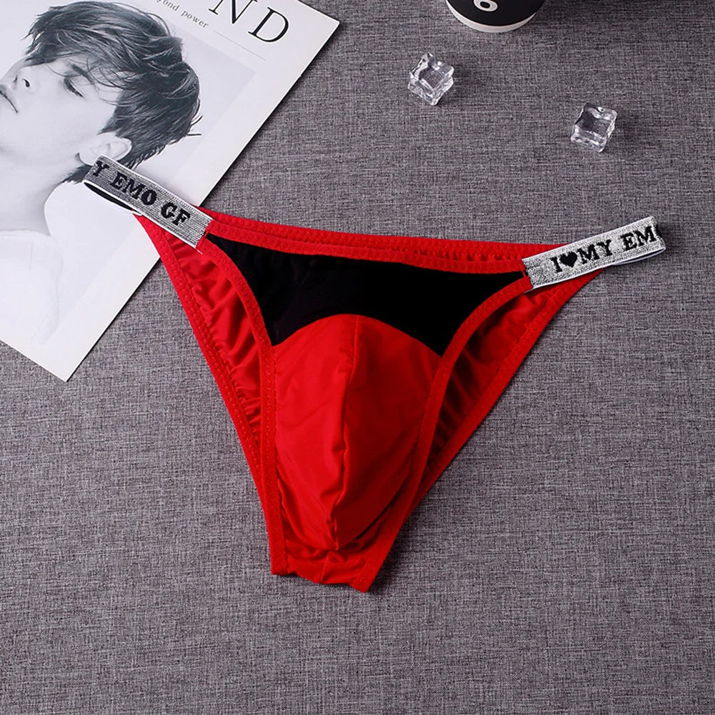 Men's Elastic Emo GF Briefs Thong Style with Raised Pouch in Red by Gallery Man