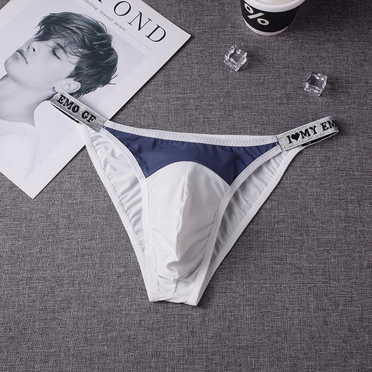 Men's Elastic Emo GF Briefs Thong Style with Raised Pouch in White by Gallery Man