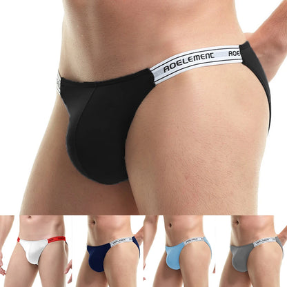 Men's Elastic Ice Silk Low Waist Briefs by Gallery Man