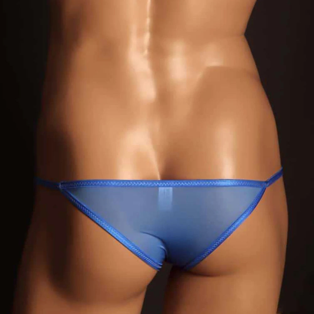 Men’s Elephant Nose Thong Underwear with Bulge Pouch Support in Blue by Gallery Man