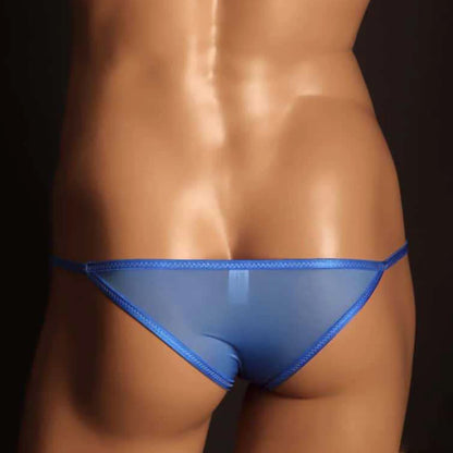 Men’s Elephant Nose Thong Underwear with Bulge Pouch Support in Blue by Gallery Man