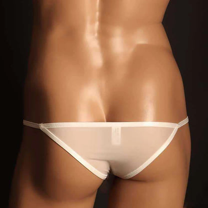 Men’s Elephant Nose Thong Underwear with Bulge Pouch Support in White by Gallery Man