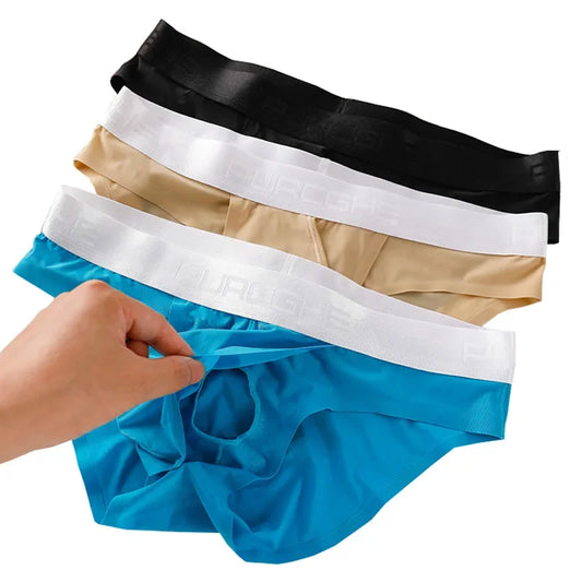 Men’s Ice Silk Ultra-Thin Briefs with Raised Comfort Pouch by Gallery Man