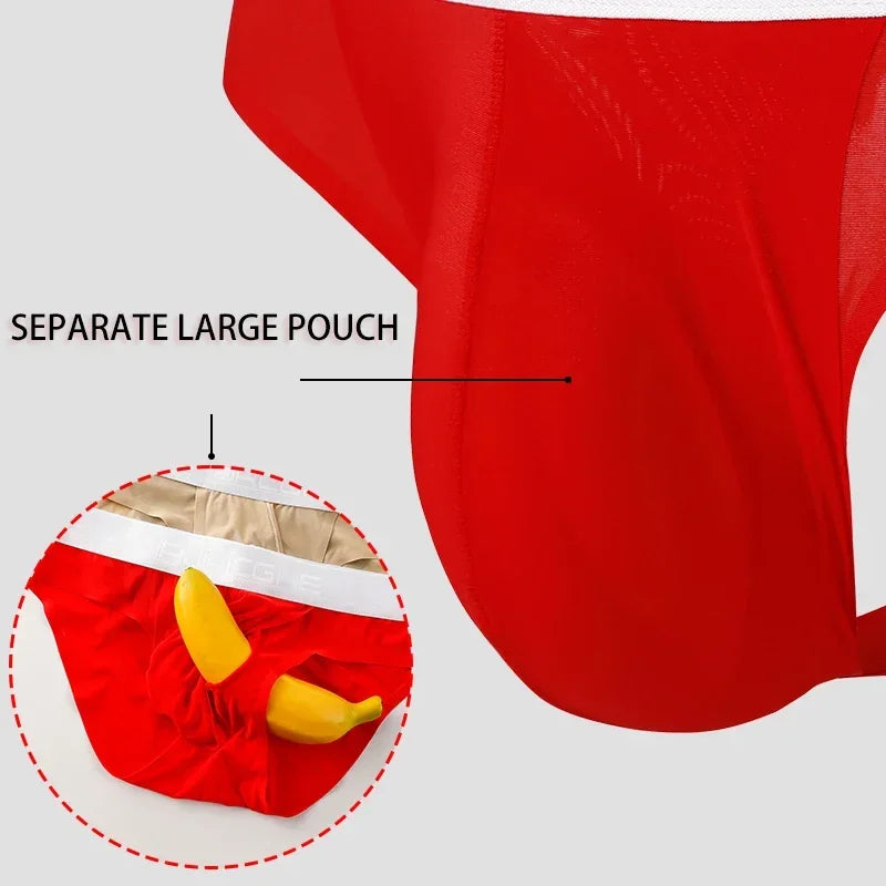 Men’s Ice Silk Ultra-Thin Briefs with Raised Comfort Pouch by Gallery Man