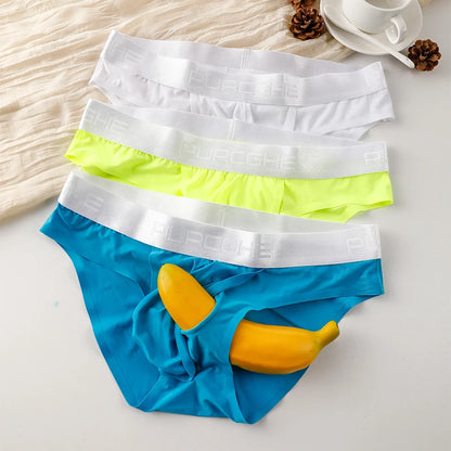 Men’s Ice Silk Ultra-Thin Briefs with Raised Comfort Pouch by Gallery Man