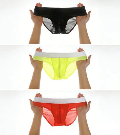 Men’s Ice Silk Ultra-Thin Briefs with Raised Comfort Pouch by Gallery Man