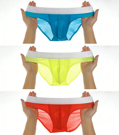 Men’s Ice Silk Ultra-Thin Briefs with Raised Comfort Pouch by Gallery Man