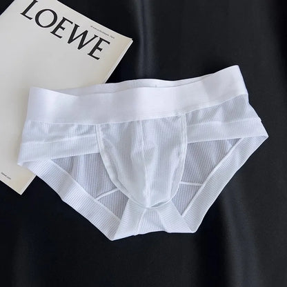 Men’s Ice Silk Cooling Briefs with Wide Waistband & Contour Pouch in White by Gallery Man