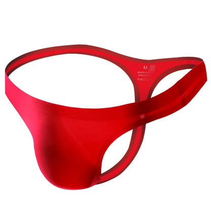 Men's Ice Silk Ultra Thin See Through Thong in Red by Gallery Man