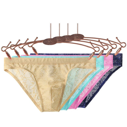 Men's Sexy Lace Briefs Panties See Through Transparent by Gallery Man
