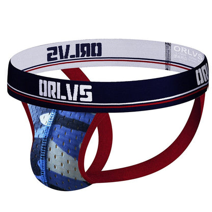 Men's Mesh Jockstrap Camouflage Style in Blue by Gallery Man