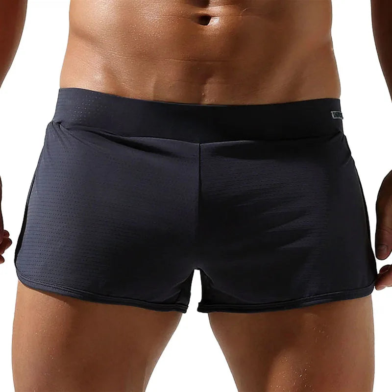 Men’s Mesh Jockstrap-Inspired Open Side Lounge Underwear in Dark Gray by Gallery Man