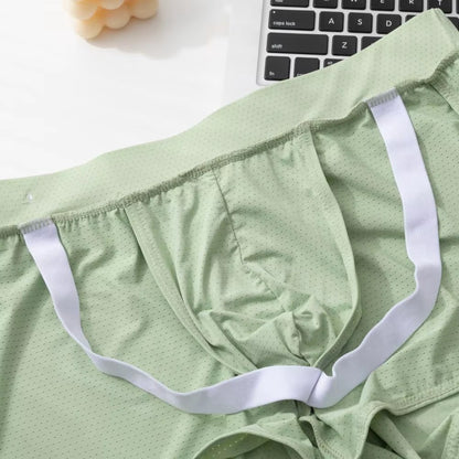Men’s Mesh Jockstrap-Inspired Open Side Lounge Underwear in Green by Gallery Man