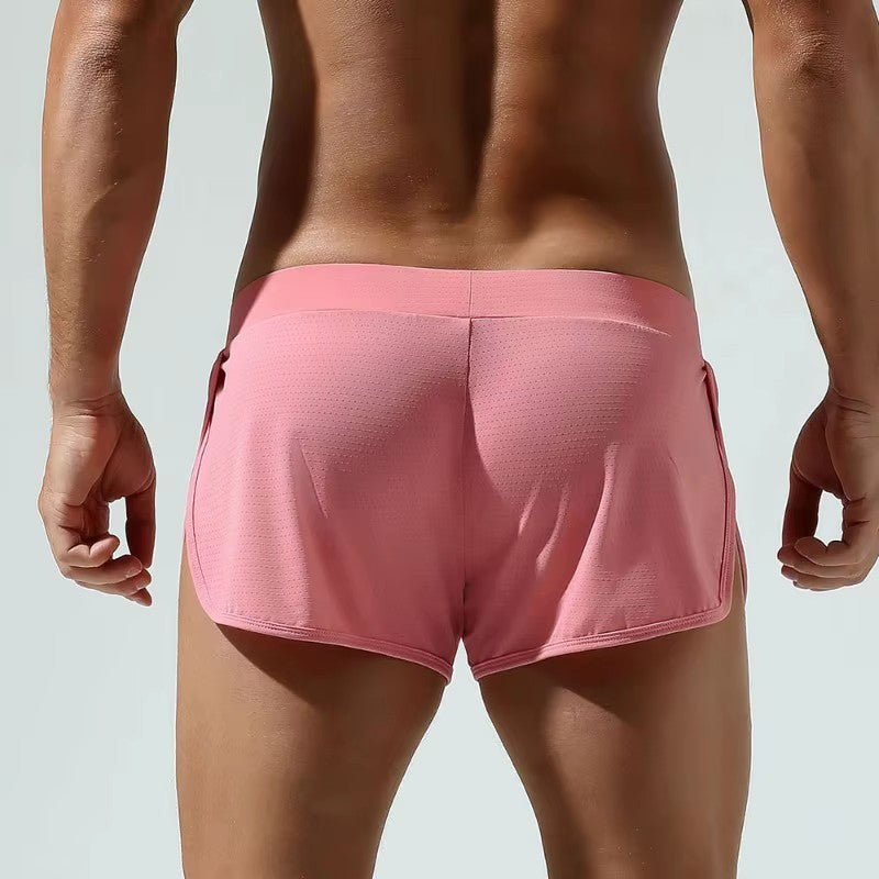 Men’s Mesh Jockstrap-Inspired Open Side Lounge Underwear in Pink by Gallery Man