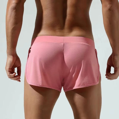 Men’s Mesh Jockstrap-Inspired Open Side Lounge Underwear in Pink by Gallery Man
