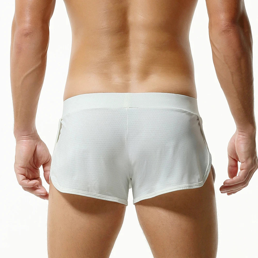 Men’s Mesh Jockstrap-Inspired Open Side Lounge Underwear in White by Gallery Man