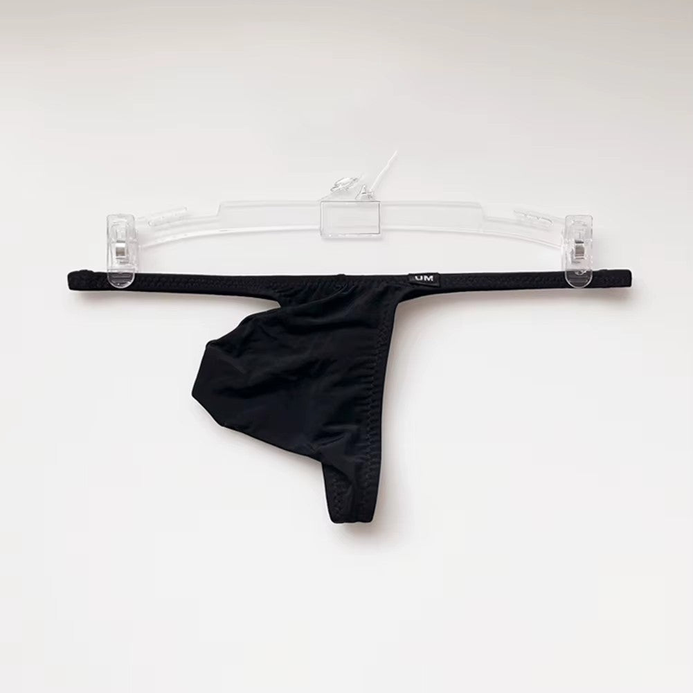 Men's Micro T-Back Thong with Raised Pouch in Black by Gallery Man