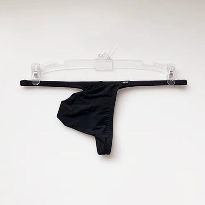 Men's Micro T-Back Thong with Raised Pouch in Black by Gallery Man