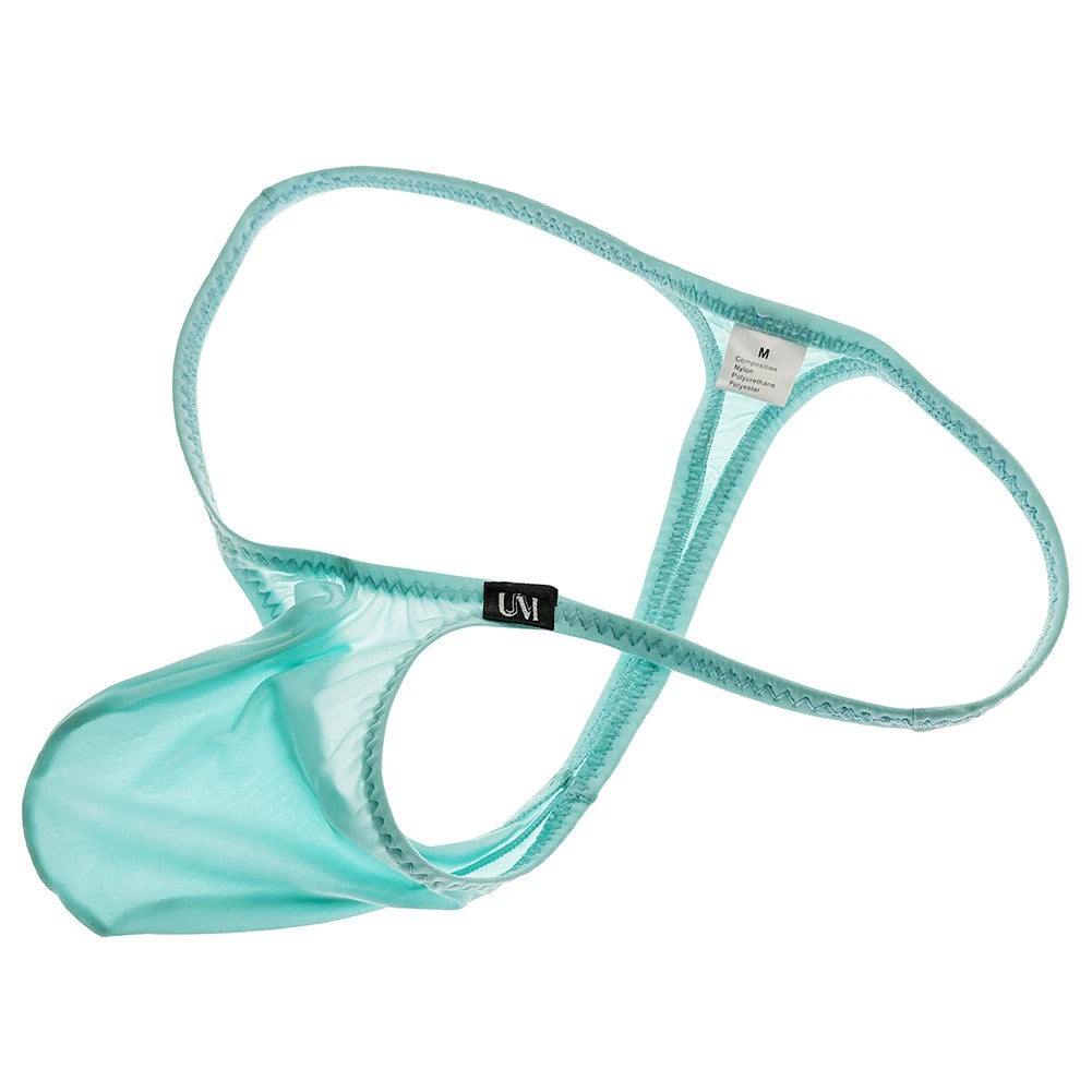 Men's Micro T-Back Thong with Raised Pouch in Blue by Gallery Man