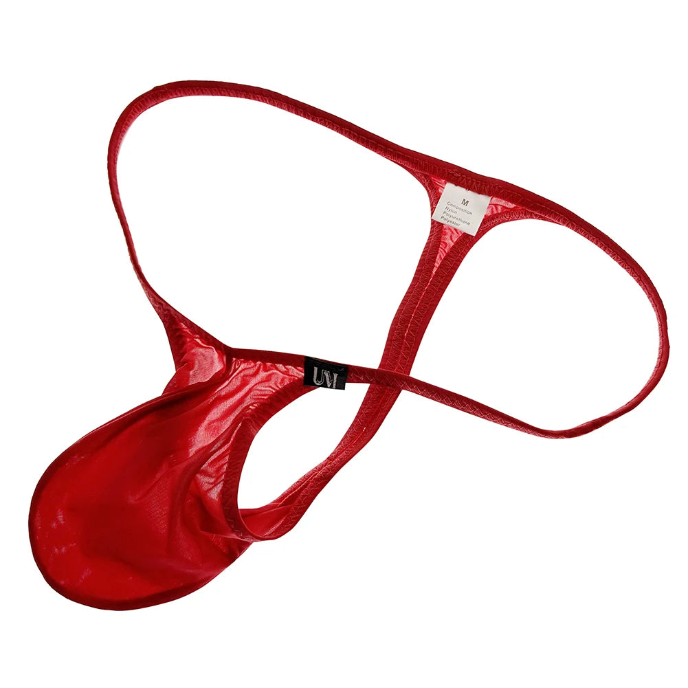Men's Micro T-Back Thong with Raised Pouch in Red by Gallery Man