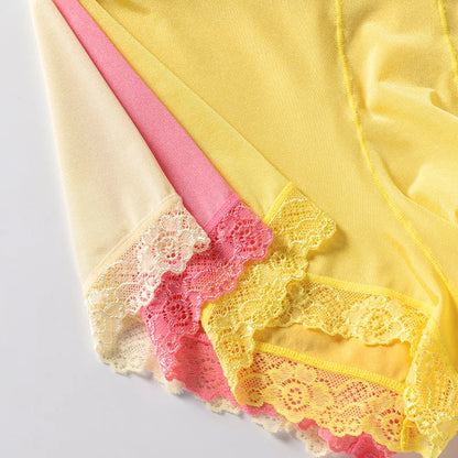 Men's Mid Waist Boxer Shorts Lace Ice Silk Ultra Thin by Gallery Man