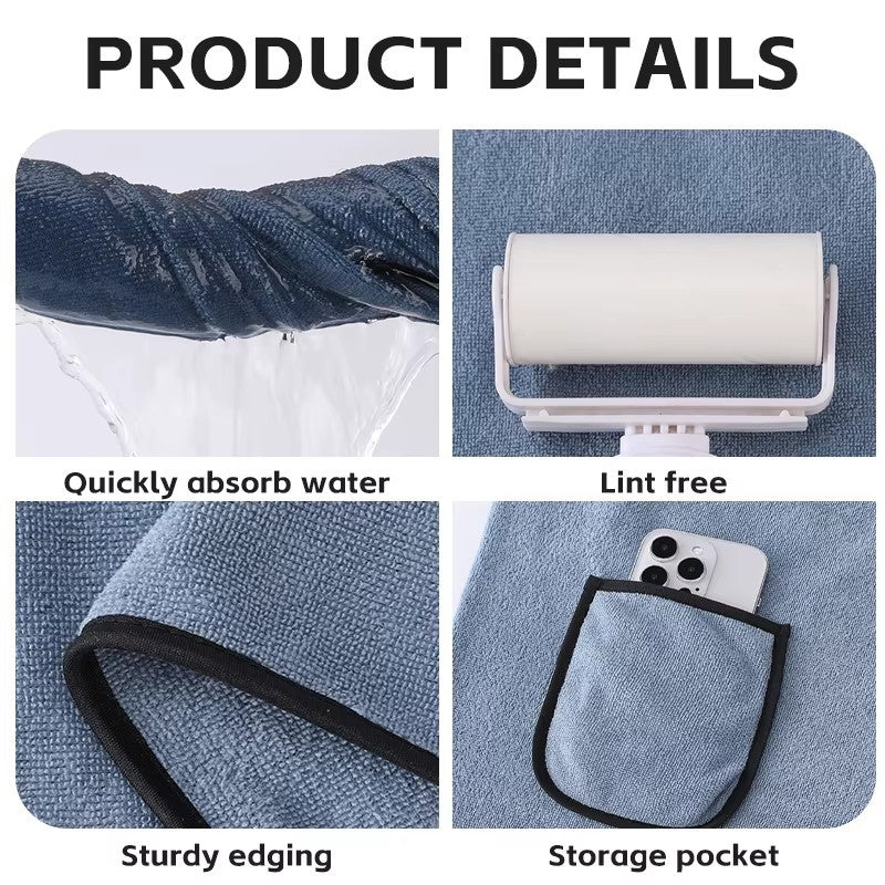 Men’s Quick-Dry Comfort Wrap Towel – Bath & Gym by Gallery Man