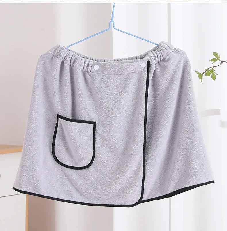 Men’s Quick-Dry Comfort Wrap Towel – Bath & Gym in Light Gray by Gallery Man