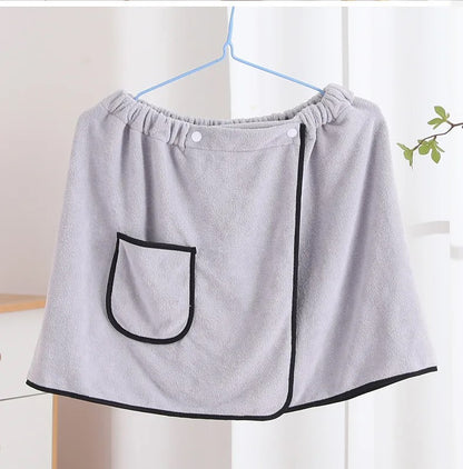 Men’s Quick-Dry Comfort Wrap Towel – Bath & Gym in Light Gray by Gallery Man