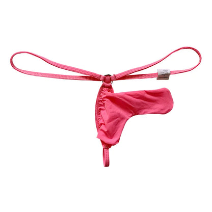 Men's Micro T-Back Thong with Elephant Trunk in Pink by Gallery Man