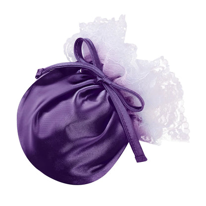 Men’s Satin Pouch Underwear with Drawstring and Ruffled Lace in Purple by Gallery Man