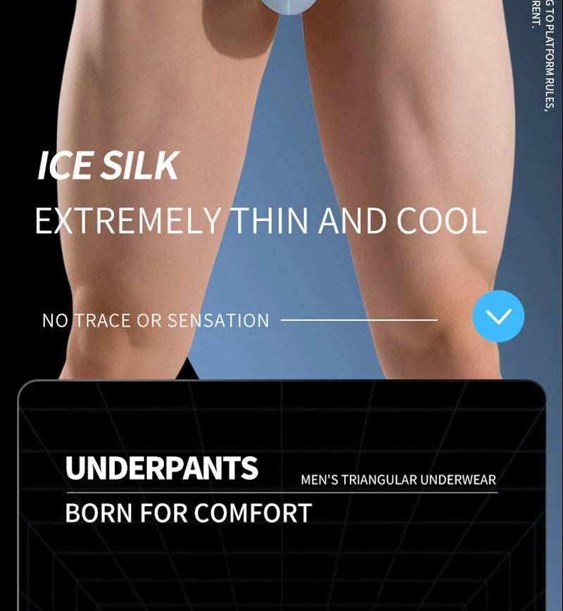 Men's Seamless Ice Silk Briefs Ultra-Thin Underwear by Gallery Man