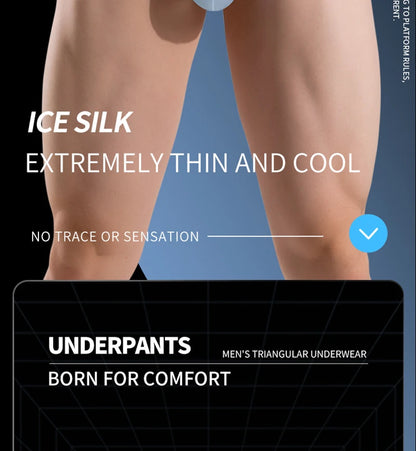 Men's Seamless Ice Silk Briefs Ultra-Thin Underwear by Gallery Man